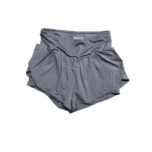Cadmus Womens Gray 2-in-1 Running Shorts Built-in Liner Athletic Gym Size M